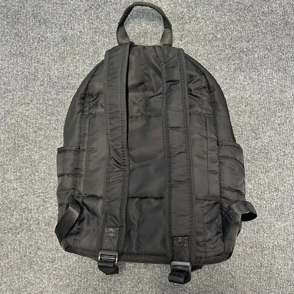 Pajar Twill Dome Quilted Puff Backpack Black Neutral Laptop Pocket Luggage Strap
